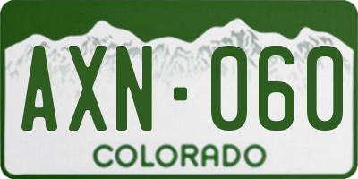 CO license plate AXN060