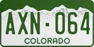 CO license plate AXN064