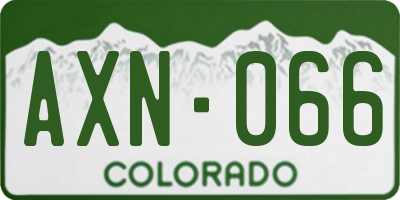 CO license plate AXN066