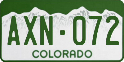 CO license plate AXN072