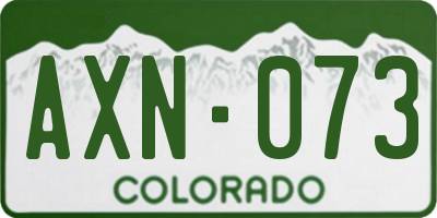 CO license plate AXN073