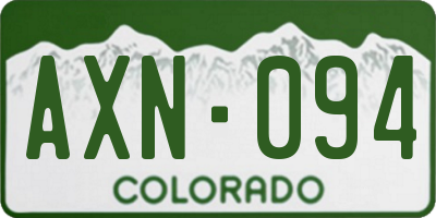 CO license plate AXN094