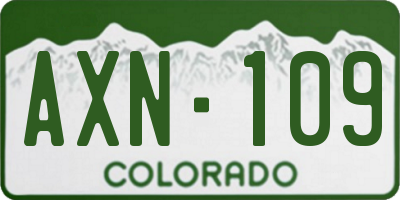 CO license plate AXN109