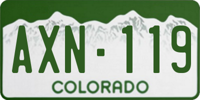 CO license plate AXN119