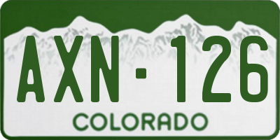 CO license plate AXN126