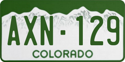 CO license plate AXN129