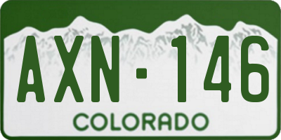 CO license plate AXN146