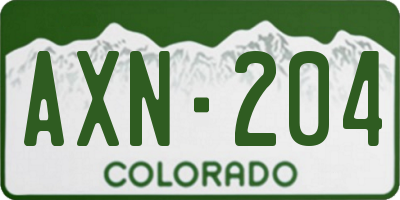 CO license plate AXN204
