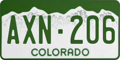 CO license plate AXN206