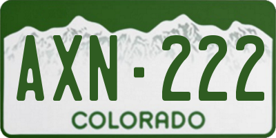 CO license plate AXN222