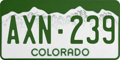 CO license plate AXN239