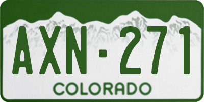 CO license plate AXN271