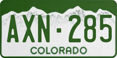 CO license plate AXN285