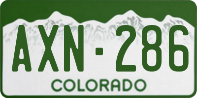 CO license plate AXN286