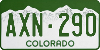 CO license plate AXN290