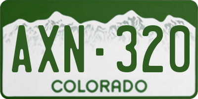 CO license plate AXN320
