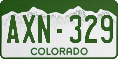 CO license plate AXN329