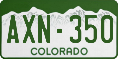 CO license plate AXN350