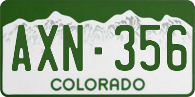 CO license plate AXN356