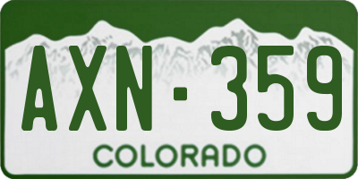 CO license plate AXN359