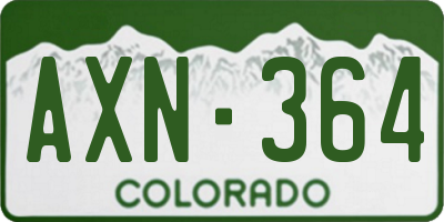 CO license plate AXN364