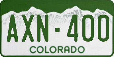 CO license plate AXN400