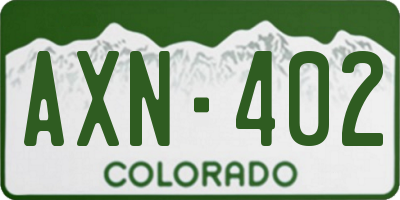 CO license plate AXN402