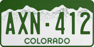 CO license plate AXN412