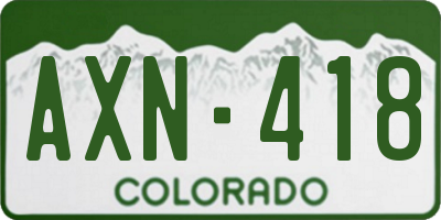 CO license plate AXN418