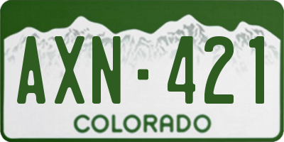 CO license plate AXN421