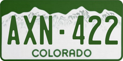 CO license plate AXN422