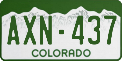 CO license plate AXN437