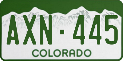 CO license plate AXN445