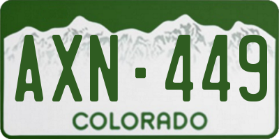 CO license plate AXN449