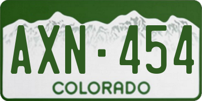 CO license plate AXN454