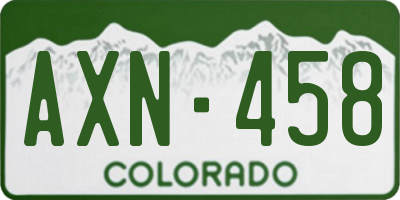 CO license plate AXN458