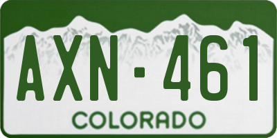 CO license plate AXN461