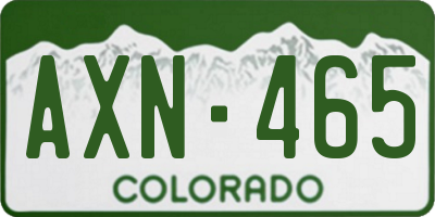 CO license plate AXN465