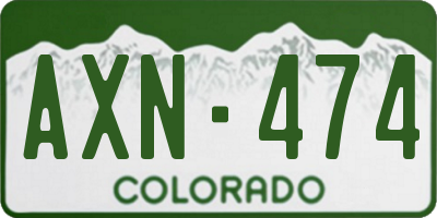 CO license plate AXN474