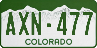 CO license plate AXN477