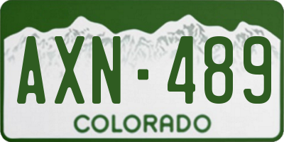 CO license plate AXN489