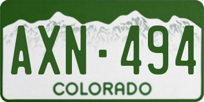 CO license plate AXN494