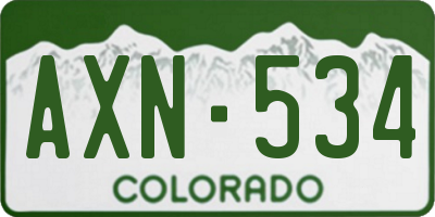 CO license plate AXN534