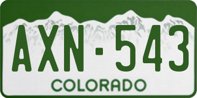 CO license plate AXN543