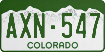 CO license plate AXN547