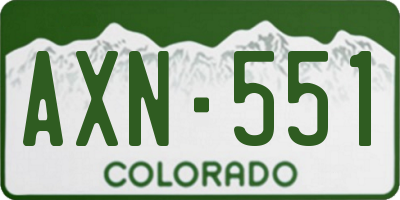 CO license plate AXN551