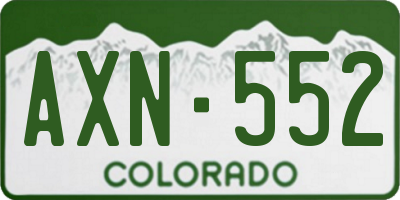 CO license plate AXN552