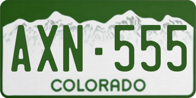 CO license plate AXN555