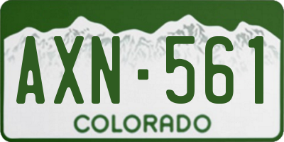CO license plate AXN561
