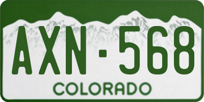 CO license plate AXN568